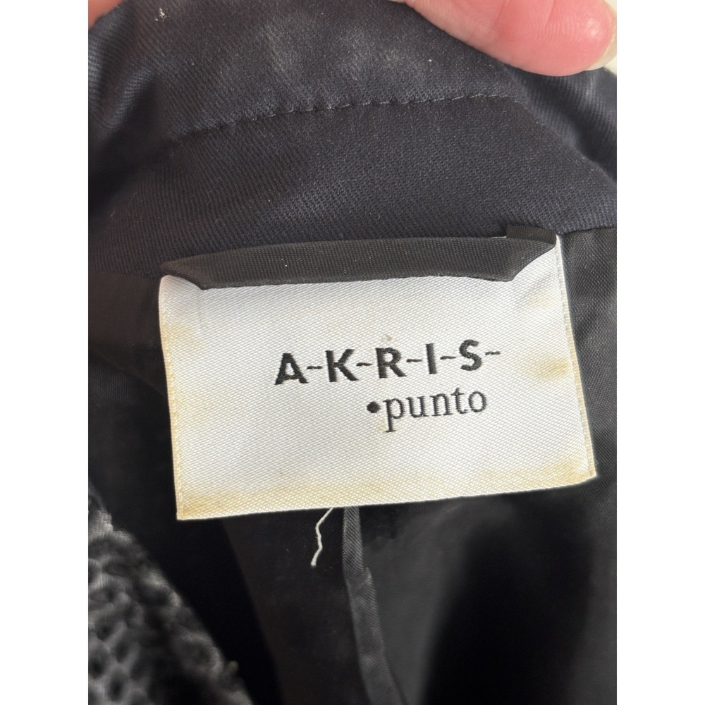 Akris Punto Size 8 Skirt Suit Set 2 Piece Gray Office Designer Luxury Cotton - Picture 3 of 11